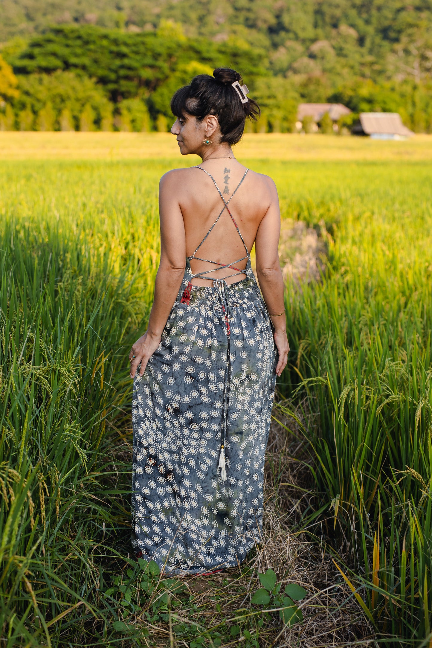 Silk Long Dress/ Artemida Cloud