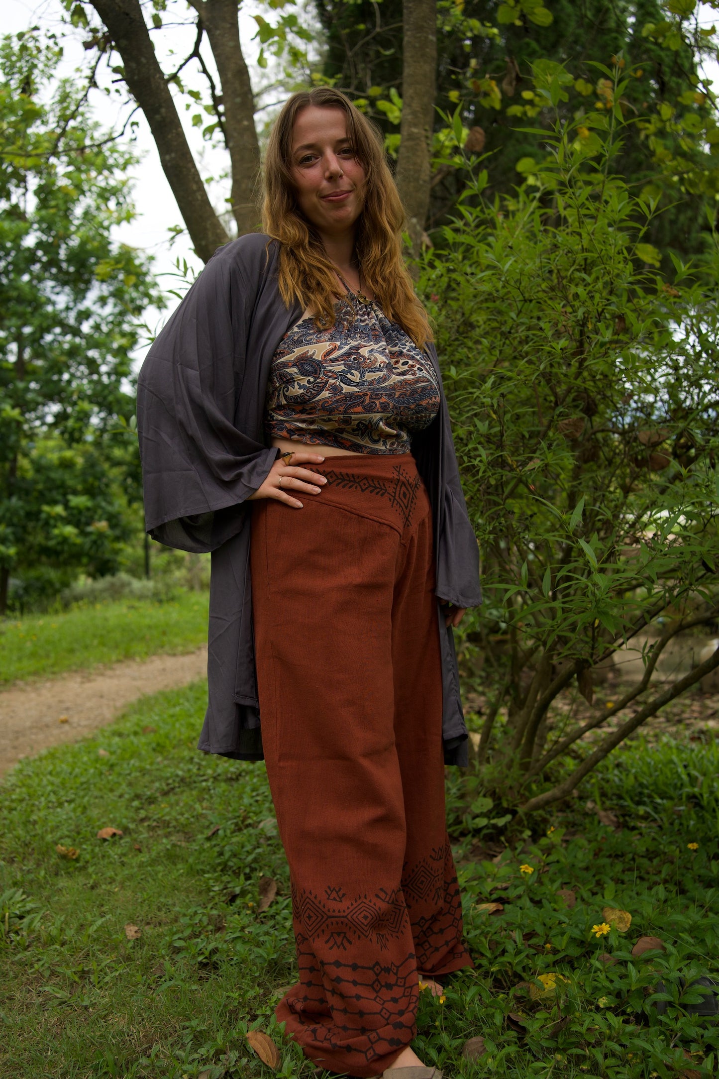 Womb Keeper Cotton Wine Red Pants