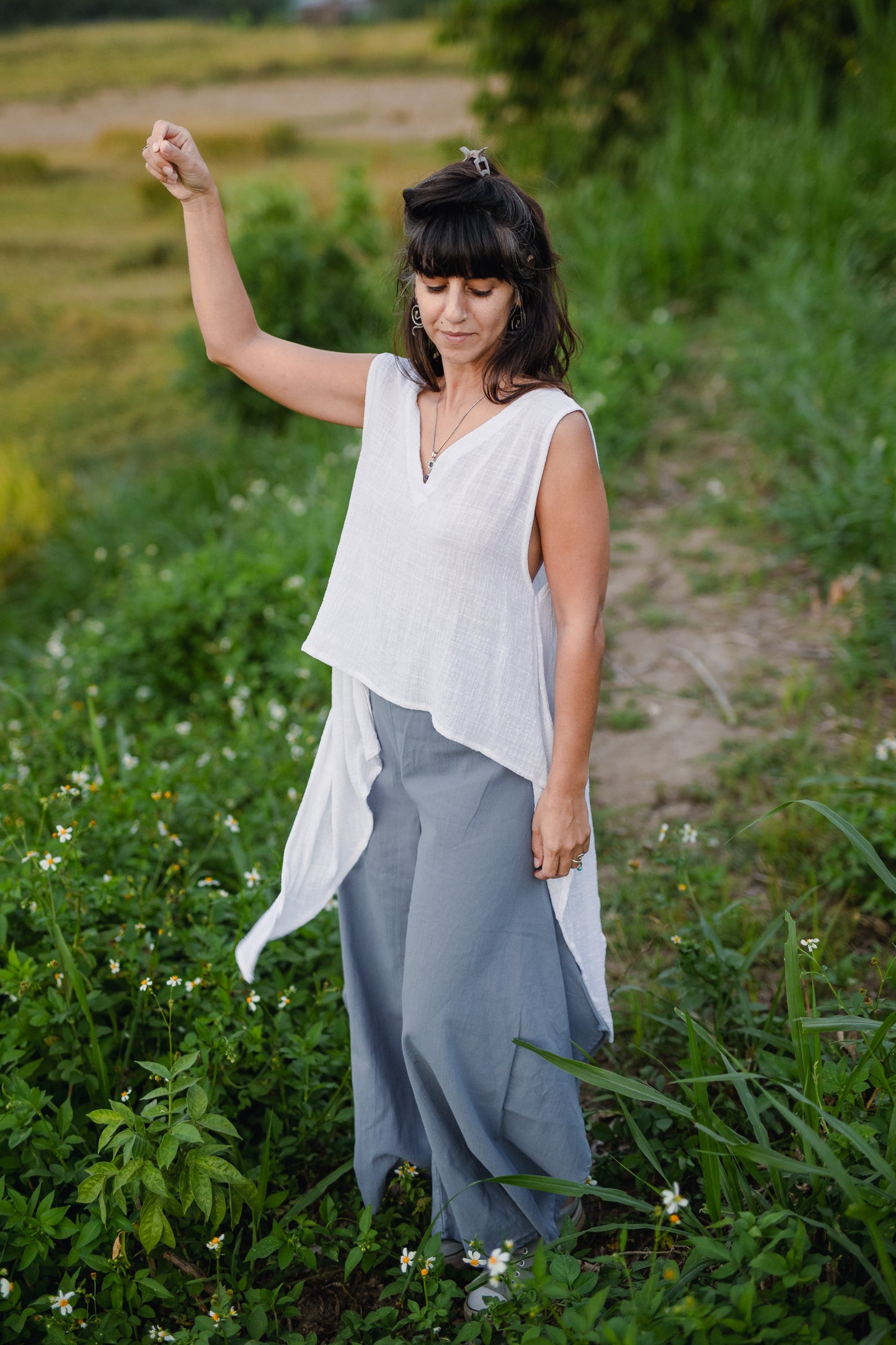 Cotton Sky Blue Yara Pants