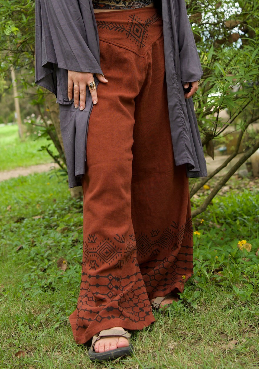 Womb Keeper Cotton Wine Red Pants