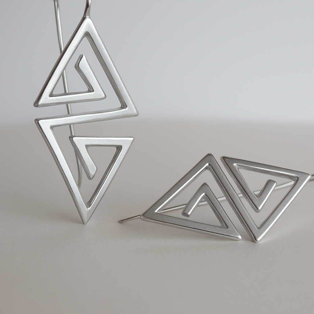 Spiral Silver Plated Brass Earrings